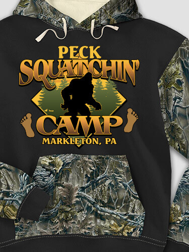 Squatchin' Camp Black/SFG Camo Adult 2-Tone Camo Hooded Sweatshirt