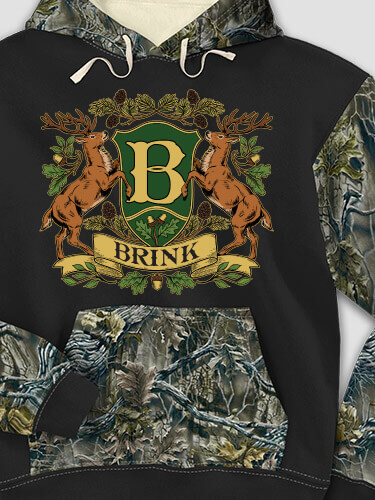 Black/SFG Camo Stag Coat Of Arms Personalized 2tone-camo-hoodie 