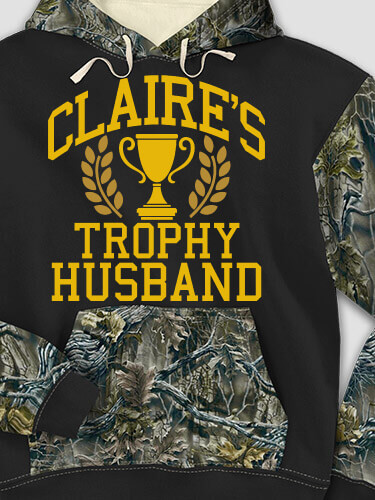 Trophy Husband Black/SFG Camo Adult 2-Tone Camo Hooded Sweatshirt