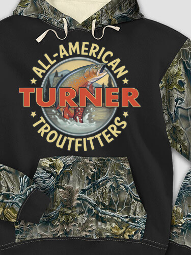 Troutfitters Black/SFG Camo Adult 2-Tone Camo Hooded Sweatshirt