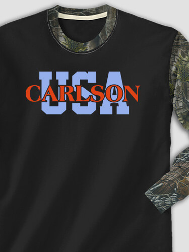 USA Black/SFG Camo Adult 2-Tone Camo Long Sleeve T-Shirt