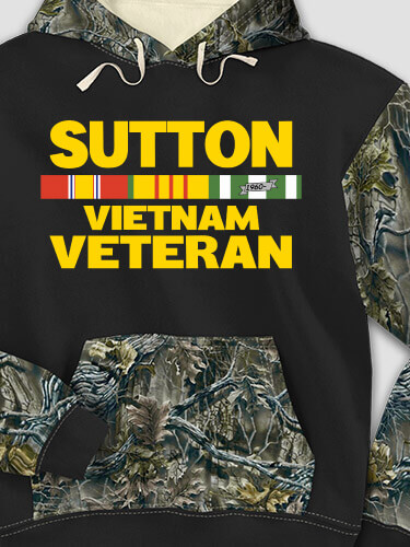Vietnam Veteran Black/SFG Camo Adult 2-Tone Camo Hooded Sweatshirt