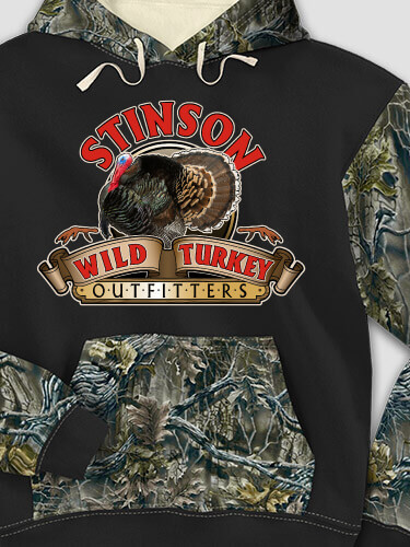 Wild Turkey Outfitters Black/SFG Camo Adult 2-Tone Camo Hooded Sweatshirt