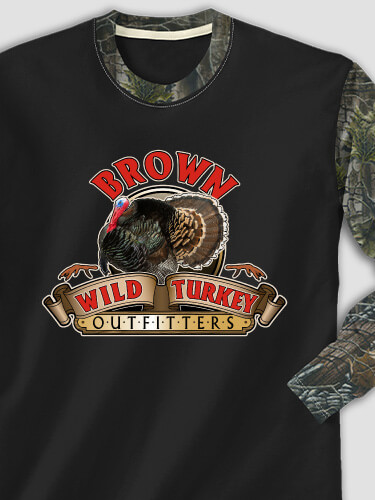 Wild Turkey Outfitters Black/SFG Camo Adult 2-Tone Camo Long Sleeve T-Shirt