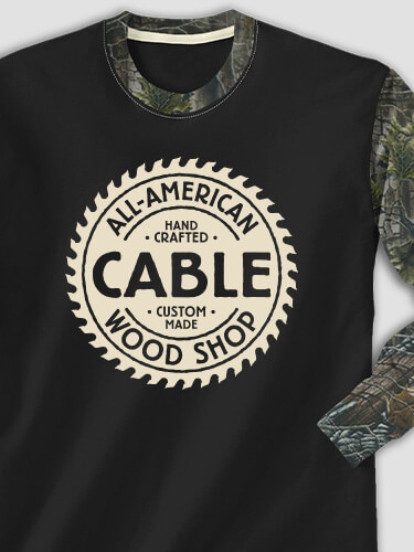 Wood Shop Black/SFG Camo Adult 2-Tone Camo Long Sleeve T-Shirt
