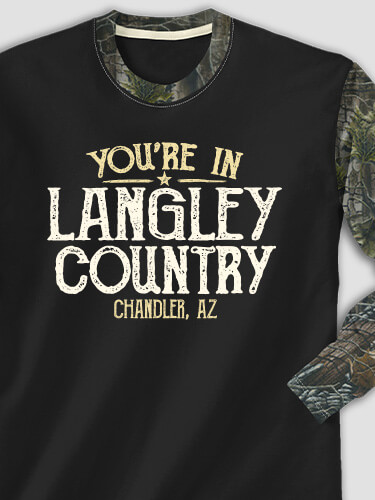 Your Country Black/SFG Camo Adult 2-Tone Camo Long Sleeve T-Shirt