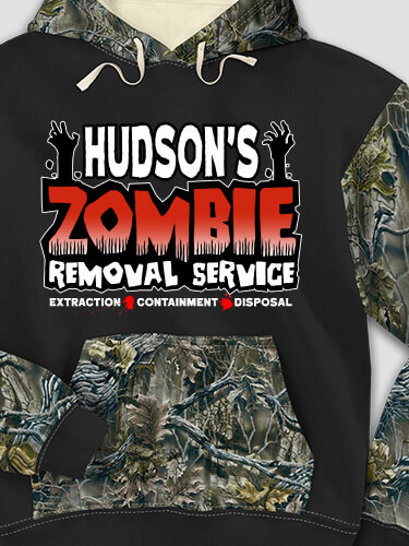Zombie Removal Service Black/SFG Camo Adult 2-Tone Camo Hooded Sweatshirt