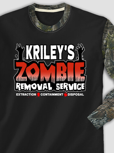 Zombie Removal Service Black/SFG Camo Adult 2-Tone Camo Long Sleeve T-Shirt