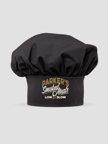 Smoked Meats Black Embroidered Chef Hat
