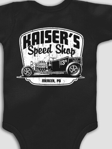 Speed Shop BP Black Baby Bodysuit