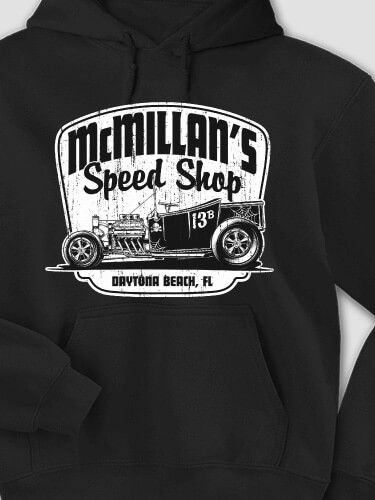Speed Shop Black Adult Hooded Sweatshirt