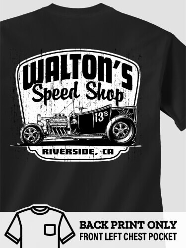 Speed Shop Black Pocket Adult T-Shirt