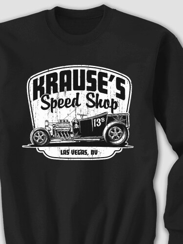 Speed Shop Black Adult Sweatshirt