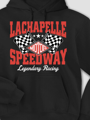 Speedway Black Adult Hooded Sweatshirt