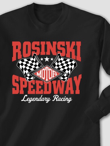 Speedway Black Adult Long Sleeve