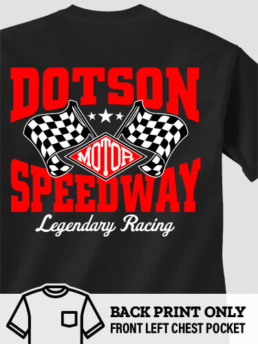 Speedway Black Pocket Adult T-Shirt