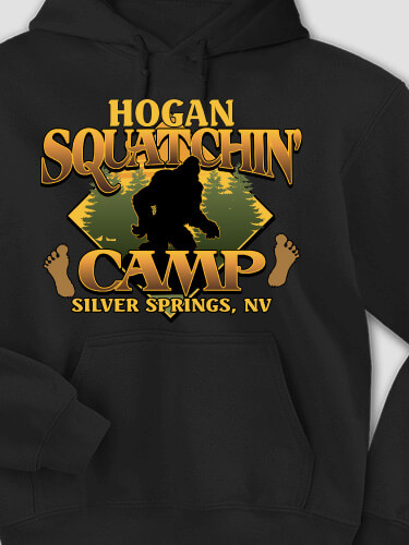 Squatchin' Camp Black Adult Hooded Sweatshirt