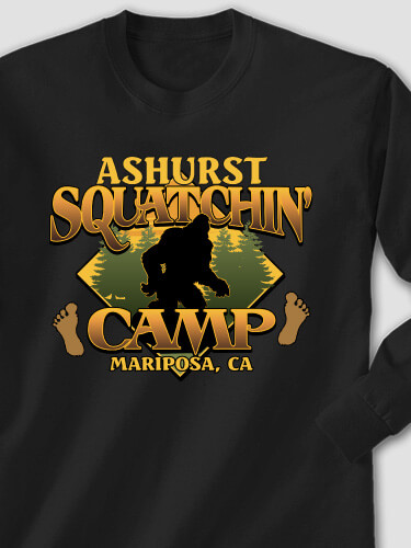 Squatchin' Camp Black Adult Long Sleeve