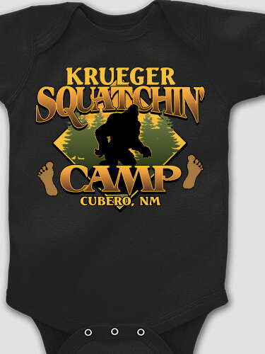 Squatchin' Camp Black Baby Bodysuit