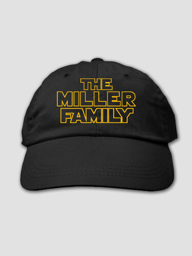 Star Family Black Embroidered Hat