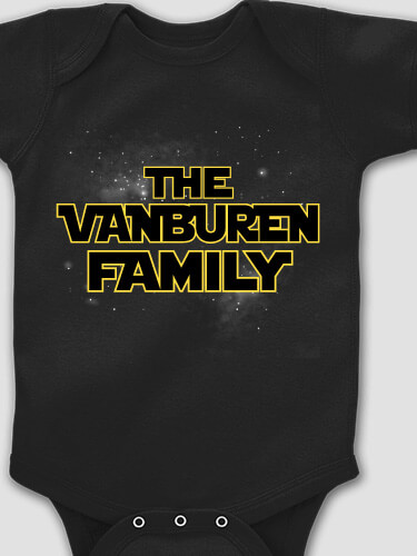 Star Family Black Baby Bodysuit