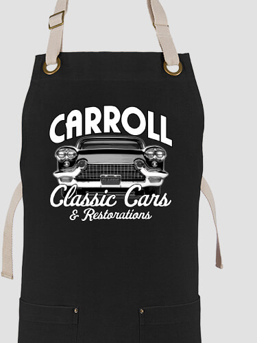 Classic Cars Black/Stone Canvas Work Apron