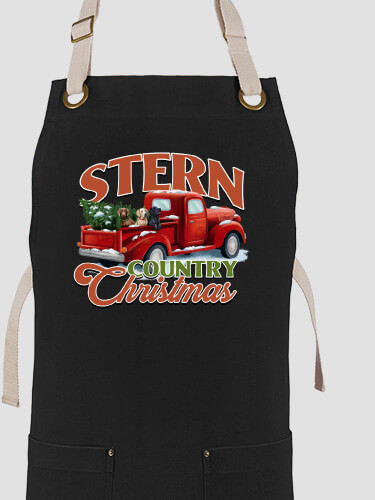 Country Christmas Black/Stone Canvas Work Apron