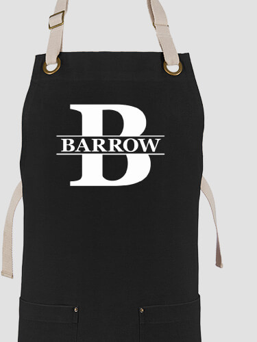 Family Monogram Black/Stone Canvas Work Apron