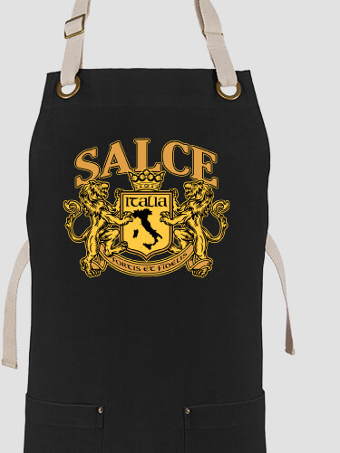 Italian Crest Black/Stone Canvas Work Apron