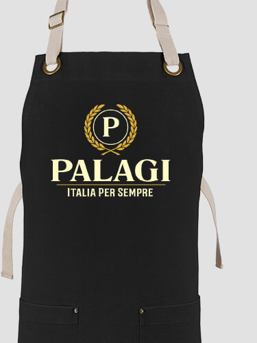 Italian Monogram Black/Stone Canvas Work Apron