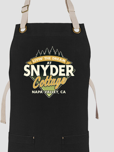 Livin' The Dream Cottage Black/Stone Canvas Work Apron