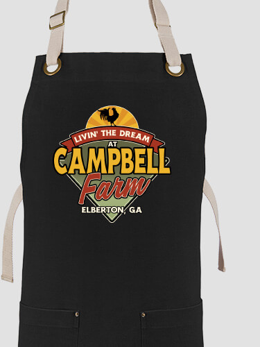 Livin' The Dream Farm Black/Stone Canvas Work Apron