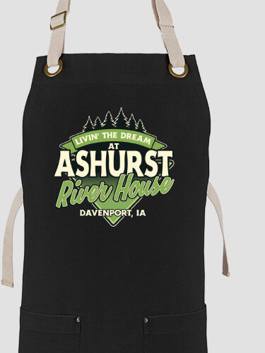 Livin' The Dream River House Black/Stone Canvas Work Apron