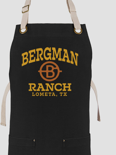 Ranch Monogram Black/Stone Canvas Work Apron