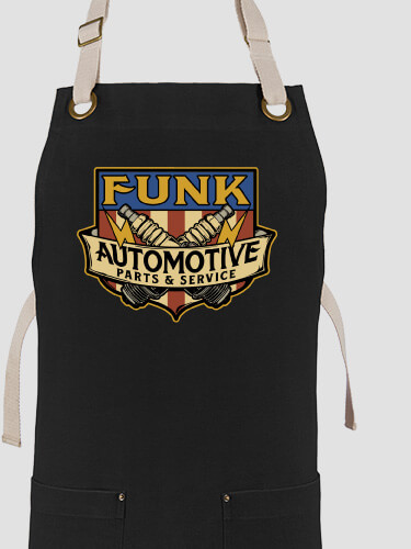 Vintage Automotive Black/Stone Canvas Work Apron