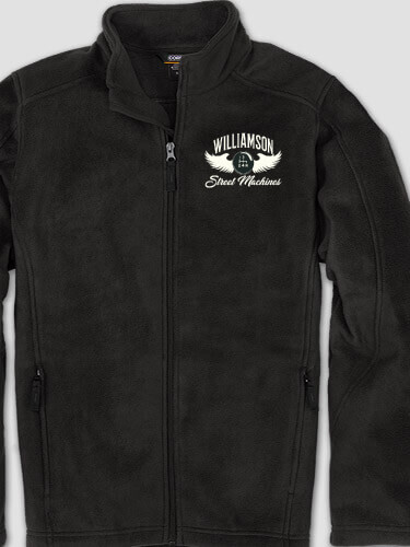 Street Machines Black Embroidered Zippered Fleece