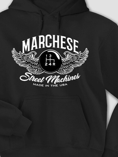 Street Machines Black Adult Hooded Sweatshirt