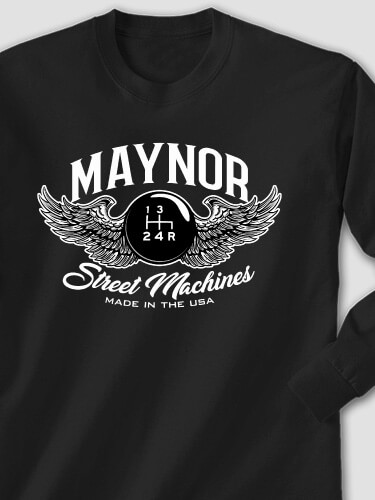 Street Machines Black Adult Long Sleeve