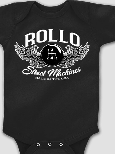 Street Machines Black Baby Bodysuit