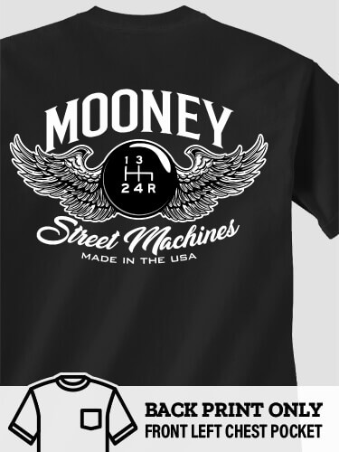 Street Machines Black Pocket Adult T-Shirt