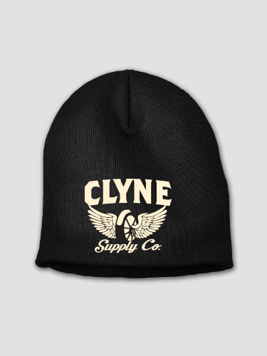 Supply Company Black Embroidered Beanie