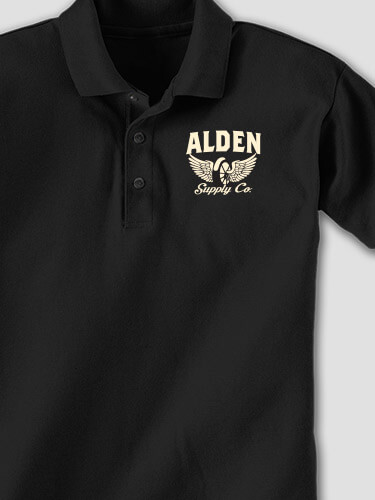 Supply Company Black Embroidered Polo Shirt