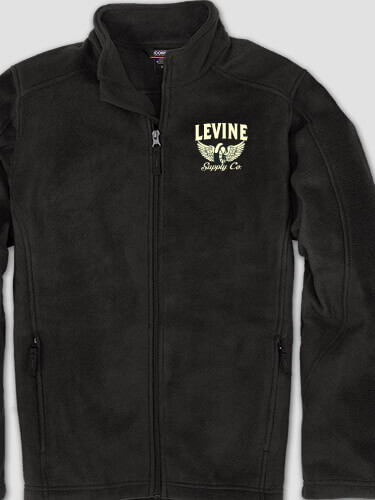 Supply Company Black Embroidered Zippered Fleece