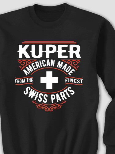Swiss Parts Black Adult Sweatshirt