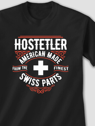Swiss Parts Black Adult T-Shirt