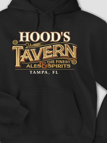 Tavern Black Adult Hooded Sweatshirt