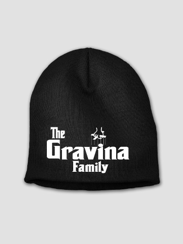 The Family Black Embroidered Beanie