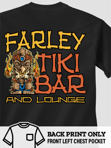 Tiki Bar Black Pocket Adult T-Shirt