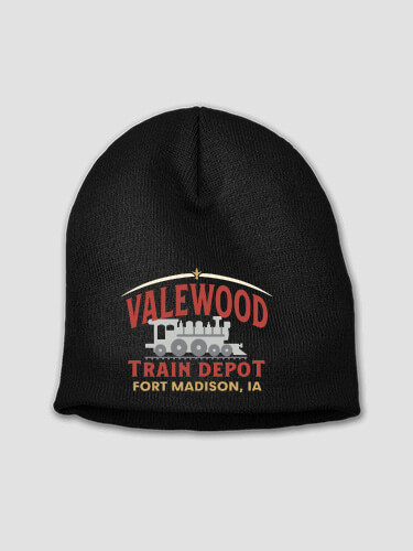 Train Depot Black Embroidered Beanie