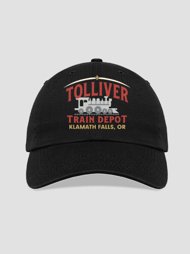 Train Depot Black Embroidered Hat